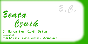beata czvik business card